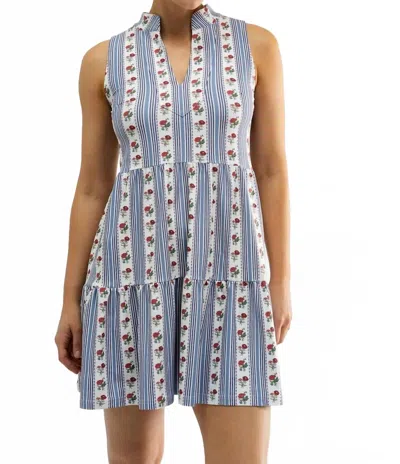 Smith & Quinn Tatum Mini Dress In Field Flower Stripe In Blue