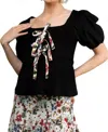 Smith & Quinn The Chia Top In Black Corduroy In Multi
