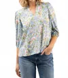 Smith & Quinn Eliza V Neck Top In Forget Me Knot In Blue