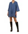 Smith & Quinn The Phoebe Corduroy Mini Dress In Jean Blue In Multi