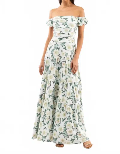 Smith & Quinn The Valentina Off The Shoulder Maxi Dress In Enchanted Camellia In Green