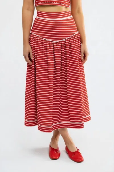 Smith & Quinn Theodora Maxi Skirt In Strawberry Stripe In Multi
