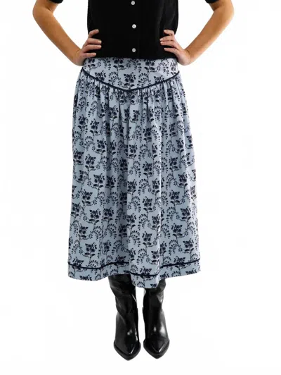 Smith & Quinn Theodora Midi Skirt In Cornflower Parlour In Multi