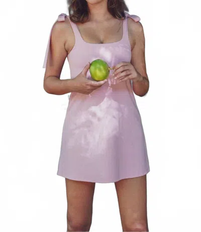 Smith & Quinn Tie Ribbon Shoulder Mini Dress In Light Pink