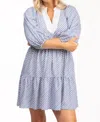 Smith & Quinn Tory Three Quarter Puff Sleeve Dress In Blue In Multi