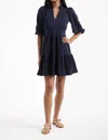 Smith & Quinn Tory Ponte Tiered Tunic Dress In Navy In Blue