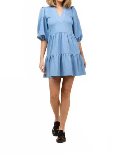 Smith & Quinn Tory Ponte Mini Dress In French Blue