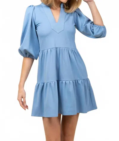 Smith & Quinn Tory Ponte Mini Dress In Oxford In Blue