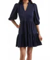 Smith & Quinn Tory Ponte Tiered Tunic Dress In Navy In Blue