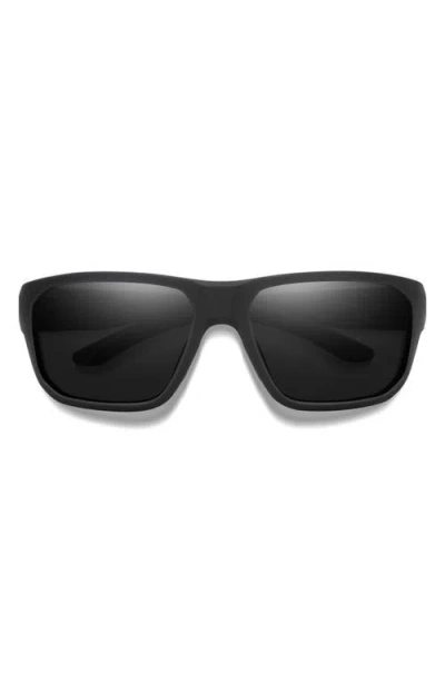 Smith Arvo 61mm Chromapop™ Polarized Wraparound Sunglasses In Black