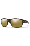 Smith Arvo 61mm Chromapop™ Polarized Wraparound Sunglasses In Dark Tortoise/bronze