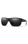 Smith Arvo 61mm Chromapop™ Polarized Wraparound Sunglasses In Matte Black/chromapop Black