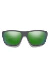 Smith Arvo 61mm Chromapop™ Polarized Wraparound Sunglasses In Green