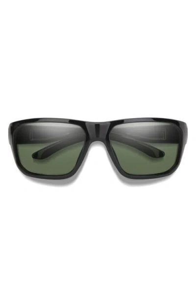 Smith Arvo 61mm Chromapop™ Polarized Wraparound Sunglasses In Black