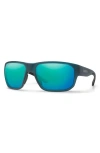 Smith Arvo 61mm Chromapop™ Polarized Wraparound Sunglasses In Pacific Crystal/opal