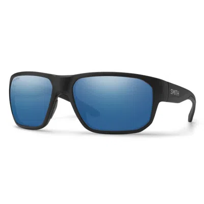 Pre-owned Smith Arvo Sunglasses - Matte Black W/chromapop Polarized Blue Mirror
