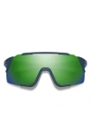 Smith Attack 130mm Chromapop™ Shield Sunglasses In Matte Stone/chromapop Green