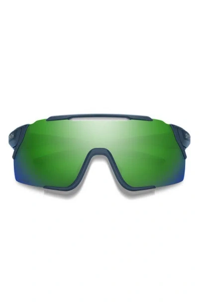 Smith Attack 130mm Chromapop™ Shield Sunglasses In Matte Stone/chromapop Green