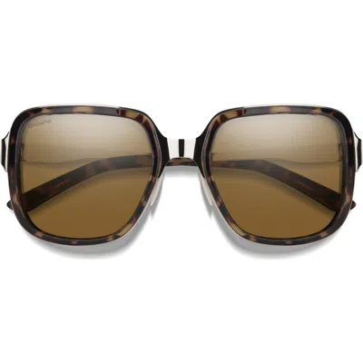 Smith Aveline 55mm Chromapop™ Polarized Square Sunglasses In Brown
