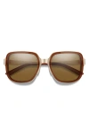 Smith Aveline 55mm Chromapop™ Polarized Square Sunglasses In Amber/polarized Brown