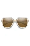 Smith Aveline 55mm Chromapop™ Polarized Square Sunglasses In White Gold/polarized Brown