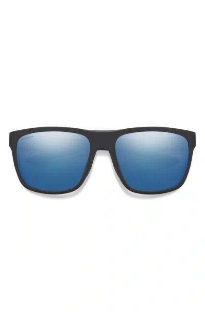 Smith Barra 59mm Chromapop™ Polarized Sunglasses In Matte Black/blue Mirror