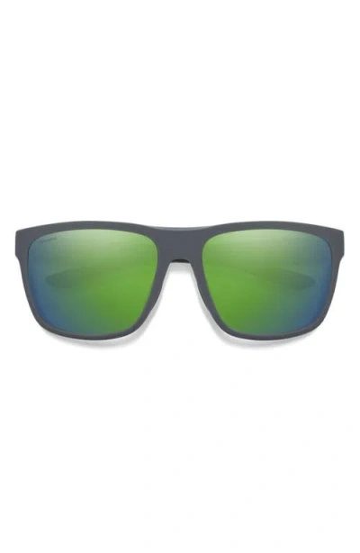 Smith Barra 59mm Chromapop™ Polarized Sunglasses In Matte Cement/green Mirror