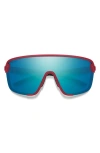 Smith Bobcat 135mm Chromapop™ Shield Sunglasses In Matte Merlot/opal Mirror