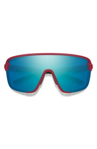 Smith Bobcat 135mm Chromapop™ Shield Sunglasses In Matte Merlot/opal Mirror