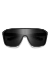 Smith Boomtown 135mm Chromapop™ Polarized Shield Sunglasses In Black