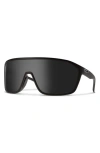 Smith Boomtown 135mm Chromapop™ Polarized Shield Sunglasses In Matte Black/polarized