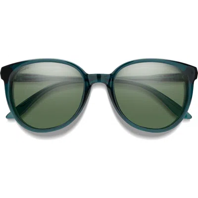 Smith Cheetah 54mm Polarized Round Sunglasses In Pacific Crystal/gray Green