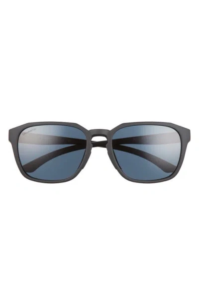 Smith Contour 56mm Polarized Square Sunglasses In Matte Black/black
