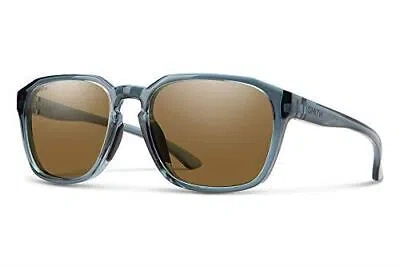 Pre-owned Smith Contour Sunglasses In Crystal Stone Blue Green & Chromapop Polarized Brown In Multicolor