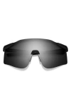 Smith Defy 135mm Chromapop™ Polarized Shield Sunglasses In Matte Black/black