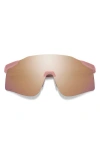 Smith Vert 139mm Chromapop™ Polarized Shield Sunglasses In Matte Chalk Rose/rose Gold