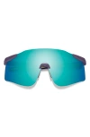 Smith Defy 135mm Chromapop™ Polarized Shield Sunglasses In Matte Purple/cinder/hi Viz