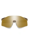 Smith Defy 135mm Chromapop™ Polarized Shield Sunglasses In Matte Summit Crystal/bronze