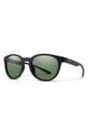 Smith Eastbank 52mm Chromapop™ Polarized Round Sunglasses In Black/chromapop Gray Green