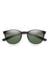 Smith Eastbank 52mm Chromapop™ Polarized Round Sunglasses In Matte Black/silver/gray