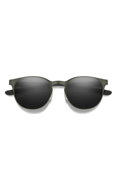 Smith Eastbank 52mm Chromapop™ Polarized Round Sunglasses In Matte Moss/black