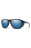 Smith Embark 58mm Chromapop™ Polarized Square Sunglasses In Matte Black/chromapop Blue