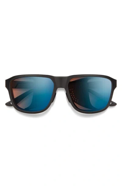 Smith Embark 58mm Chromapop™ Polarized Square Sunglasses In Matte Black/glacier Copper