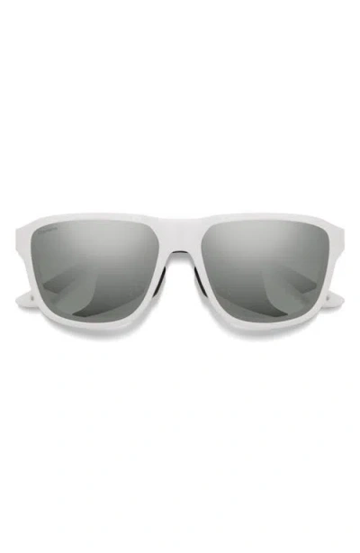 Smith Embark 58mm Chromapop™ Polarized Square Sunglasses In White