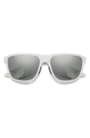 Smith Embark 58mm Chromapop™ Polarized Square Sunglasses In White/platinum Mirror