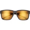 Smith Emerge 60mm Polarized Rectangle Sunglasses In Matte Black/bronze Mirror