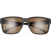 Smith Emerge 60mm Polarized Rectangle Sunglasses In Matte Black/grey Green