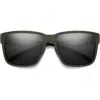 Smith Emerge 60mm Polarized Rectangle Sunglasses In Matte Moss/polarized Black