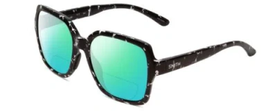 Pre-owned Smith Flare Women Polarized Bi-focal Sunglasses In Black Tortoise 57mm 41 Option In Green Mirror