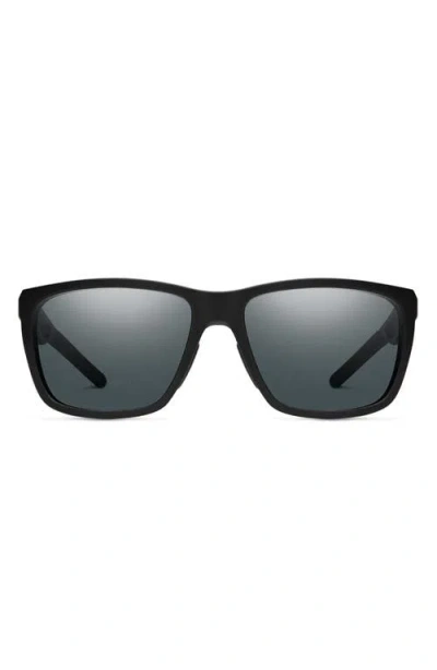 Smith Gender Inclusive Longfin Elite Polarized Square Sunglasses In Matte Black/polarized Gray